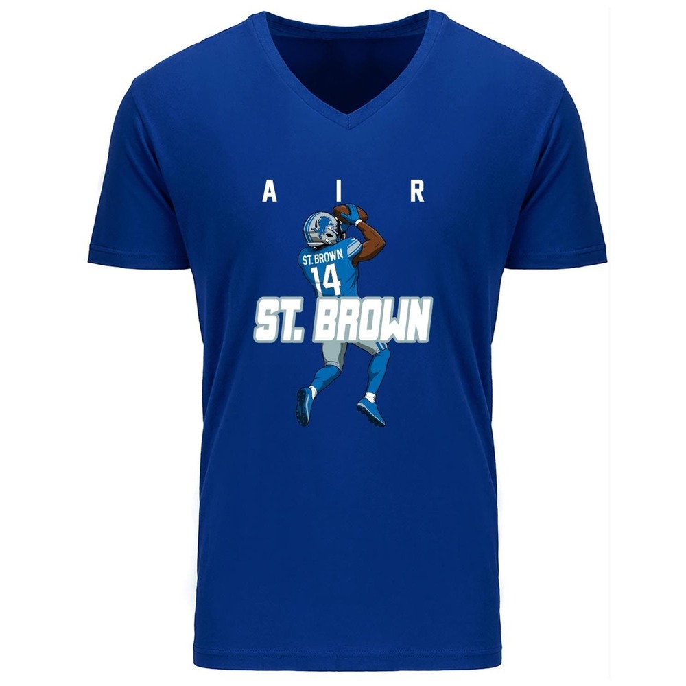 MENS V NECK Amon Ra St Brown Air Lions Shirt